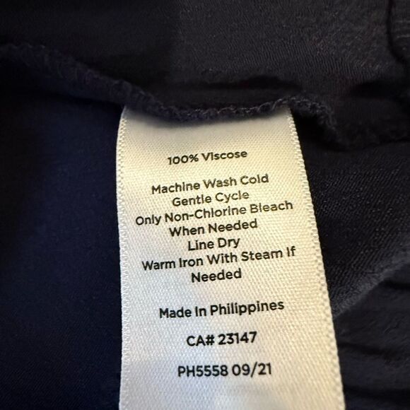 New Talbots navy blue button front boho skirt size XS - Picture 5 of 8